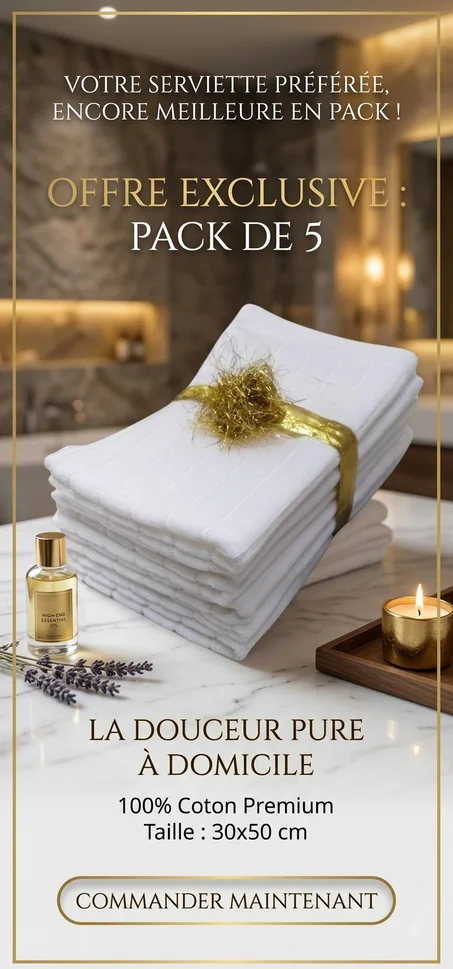 Serviette Spa 540 Blanc pack de 6 serviettes taille 30x50 cm Qualité D'Hotel