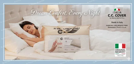 Oreiller Mémoire de Forme – Hauteur 18 cm – Soutien Ferme pour Dormeurs sur le Côté