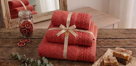 Pack de Serviettes 100% Coton / 470 Grm/m2 couleur TERRACOTA