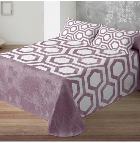 Couvre-lit  boutis double face RUCHE UNIFABRICS comprend 2 Housses d'oreillers 270x270 cm