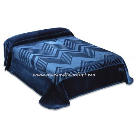 Couverture SERENA J29 DE TEXTILES MORA 220X240 CM --FABRIQUE EN ESPAGNE -- COULEUR : Blue Marino