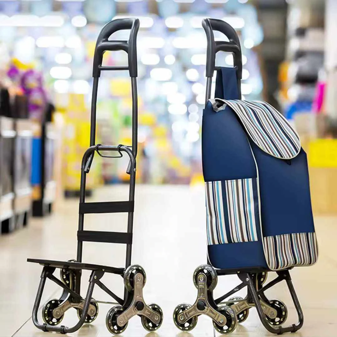 عربة تسوق ب6 عجلات لصعود الدرج بسهولة😍