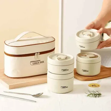 Ensemble de 4 Boîtes à Lunch Isothermes avec Sac