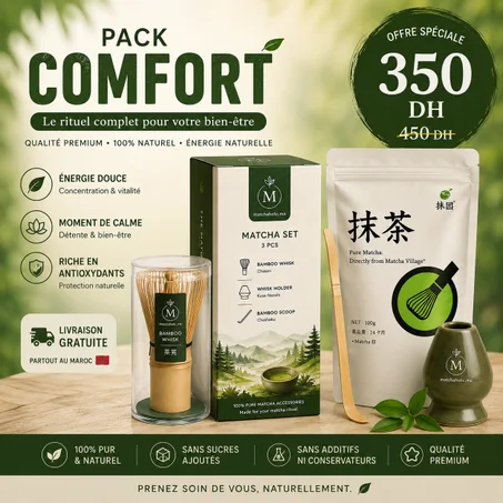 Pack Comfort Matcha 100G Bio avec Kit