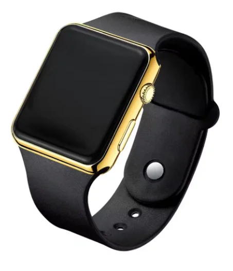 ساعة رقمية بسيطة للرجال والنساء، ساعة رياضية LED إلكترونية، سوار معصم من السيليكون الأسود، ساعة كاجوال للرجال