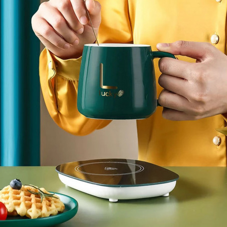 Tasse chauffante éléctronique, sous-verre chauffant thermostatique