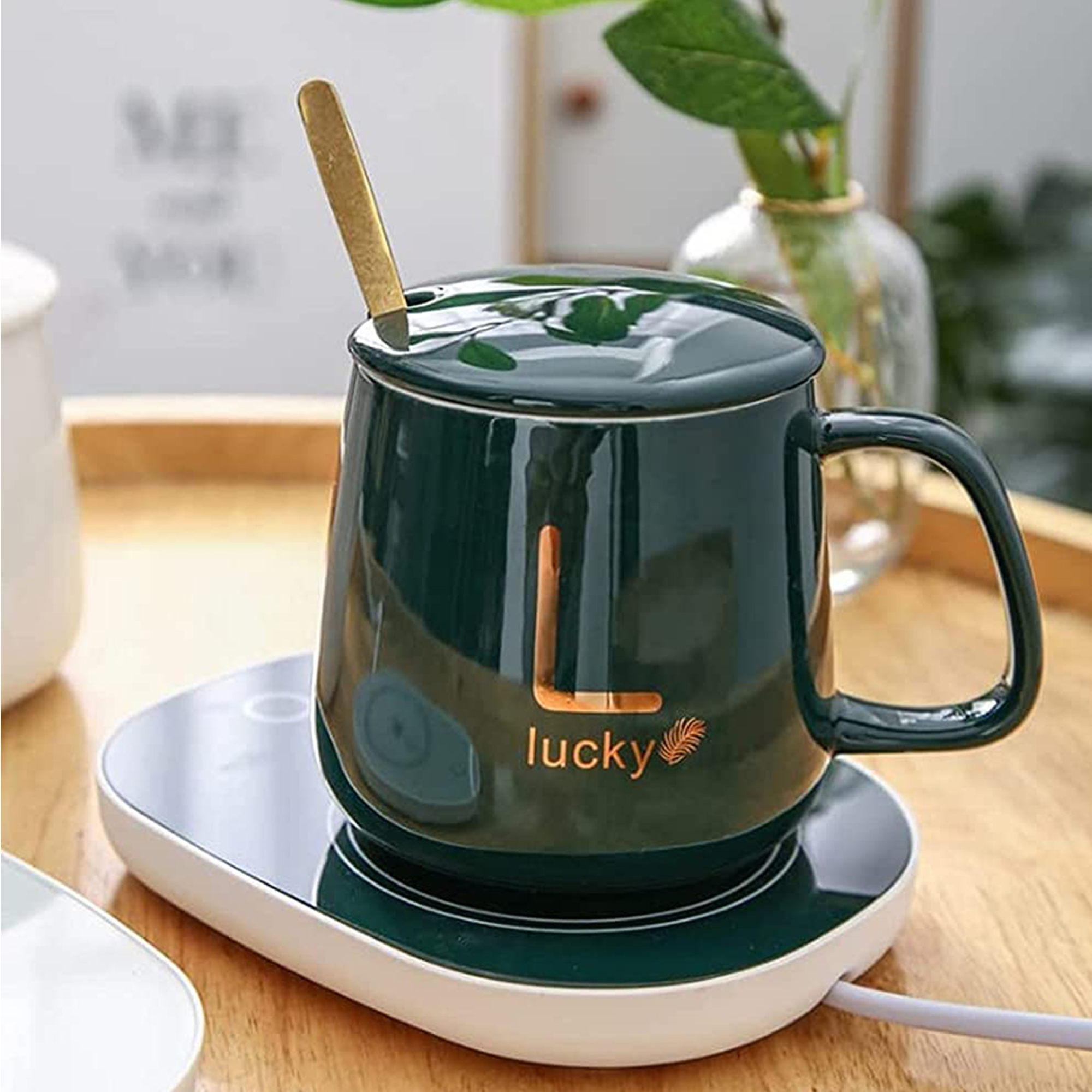 Tasse chauffante éléctronique, sous-verre chauffant thermostatique