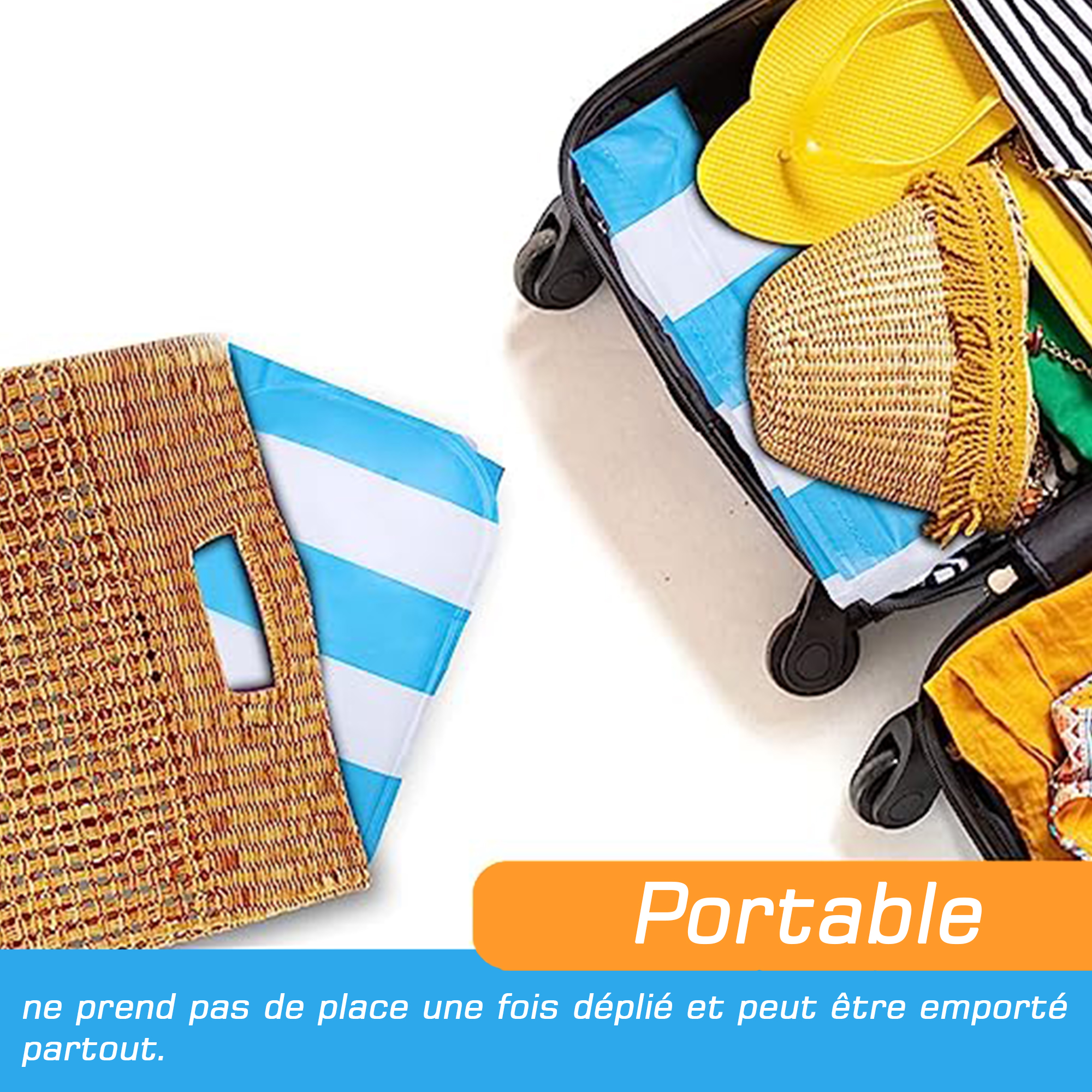 Hamac flottant gonflable pour plage et piscine, chaise longue flottante multi-usages