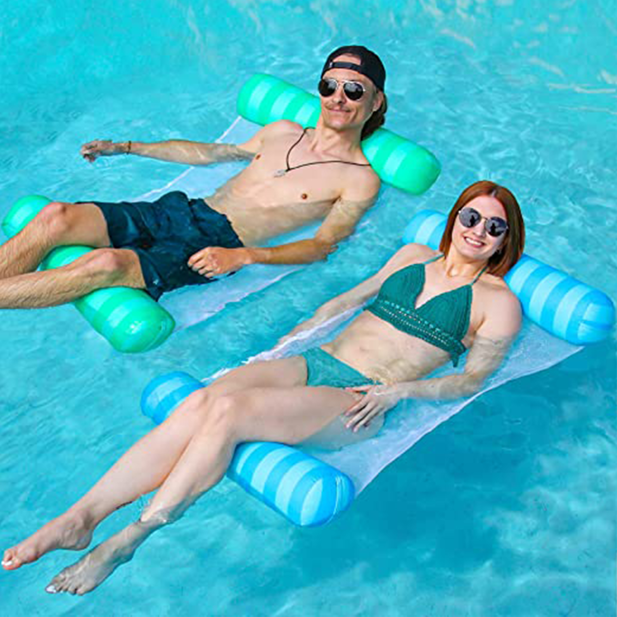 Hamac flottant gonflable pour plage et piscine, chaise longue flottante multi-usages