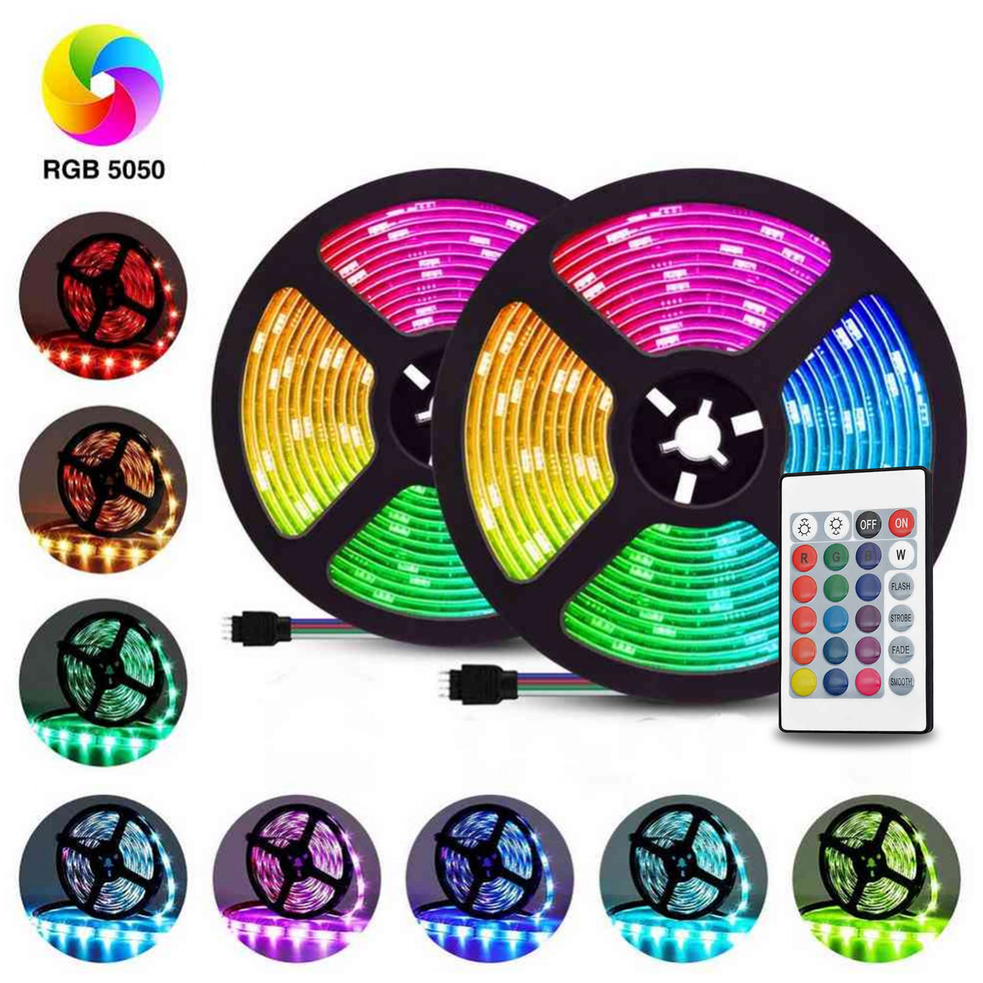 Ruban led - 5m - Étanche - 16 Couleurs - 12V - RGB