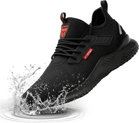 أحذية أمان مقاومة للماء برأس حديدي للرجال والنساء – خفيفة الوزن، مريحة، مقاومة للثقب