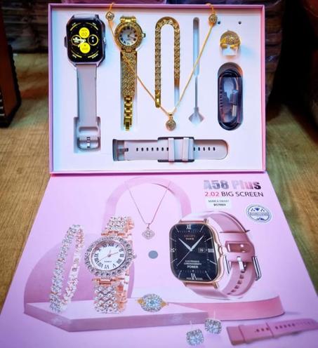 ساعة ذكية ، 8 في 1 ، قلادة ، أقراط ، سوار ، خاتم ، GT4 ، ساعة ذكية ، مجوهرات ، A58Plus ، فاخرة