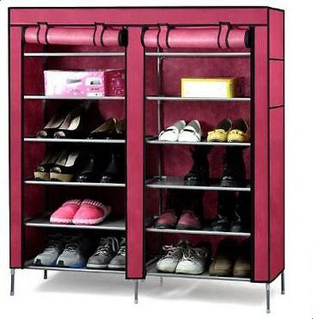 رفوف  للأحذية ، نحاس اصفر - لون احمر