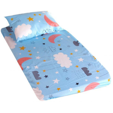 ملاية سرير اطفال باستك ومخده فايبر سوفت