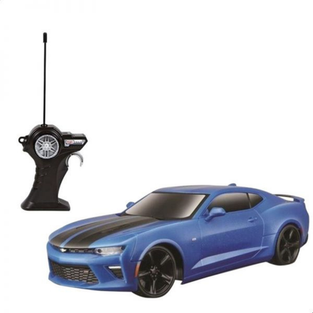 لعبة سيارة شيفروليه بريموت كنترول للاولاد من مايستو، مقياس 1-24 - ازرق واسود