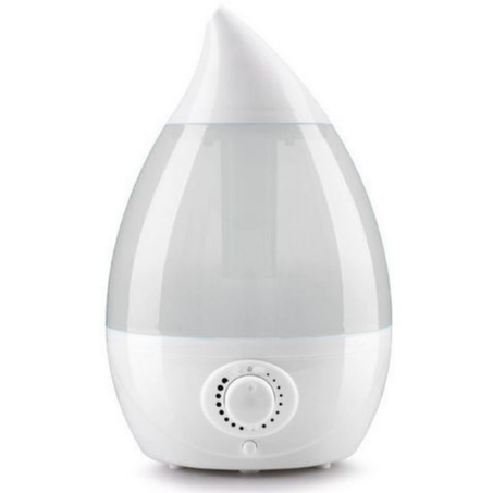 فواحة بخار كهربائية كبيرة سعة 2.2 لتر مع إضاءة ليلية 220 فولت مع إمكانية إضافة زيت الأسانس لها باللون الأبيض ماركة ألتراسونيك