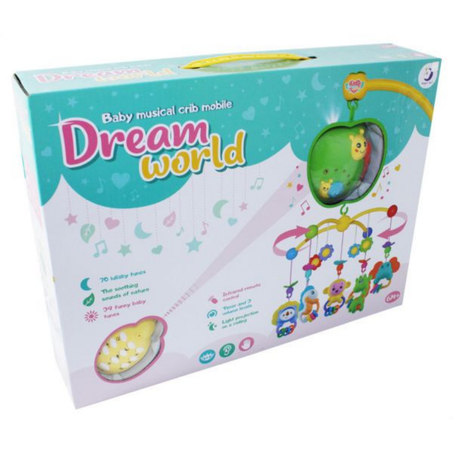 شخشيخات موسيقية لسرير الاطفال مع ريموت كنترول دريم وورلد من كانج لي تويز - متعددة الالوان