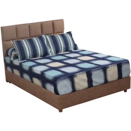 طقم ملاية سرير بنقشة رسومات هندسية من المأمون، 260×240 سم - 4 قطع