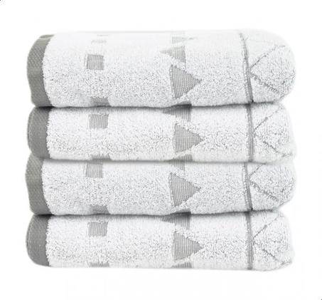 Ariika Empire Patterned Hand Towel Set, 4 Pieces - Grey