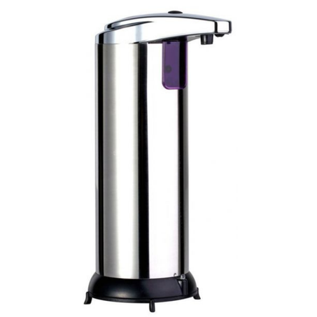 موزع صابون ومطهر من الستانلس ستيل بجهاز استشعار اوتوماتيكي يعمل بالاشعة تحت الحمراء دون استخدام اليدين