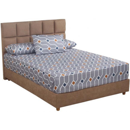 طقم ملاية سرير بنقشة رسومات هندسية من بد اند بد، 220×180 سم - 3 قطع