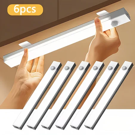 Kit 6 Barres LED Intelligentes — Détection de Mouvement + 3 Modes de Lumière