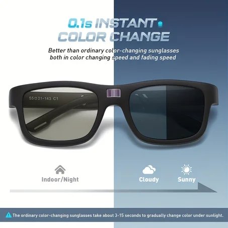 Lunettes Photochromiques Polarisées UV400 – Anti-Éblouissement & Protection Solaire