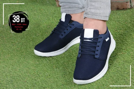 حذاء رياضي أنيق - المرجع 1500 - أزرق- للرجال