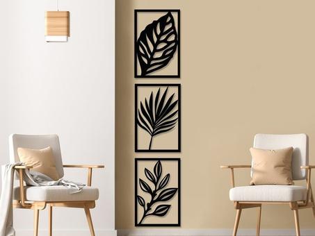 لوحة جدارية على شكل أوراق شجرة من الخشب
