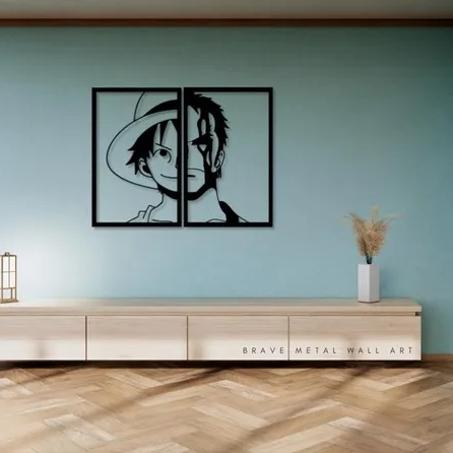 لوحة جدارية ون بيس "لوفي" من الخشب