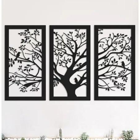 لوحة جدارية على شكل شجرة من الخشب