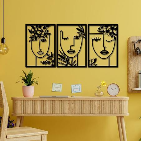 لوحة جدارية على شكل نساء  من الخشب