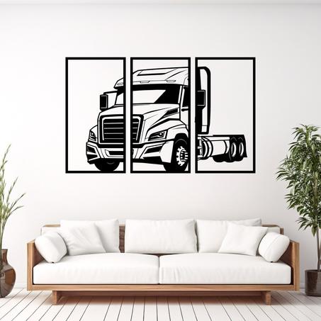 لوحة جدارية على شكل شاحنة من الخشب