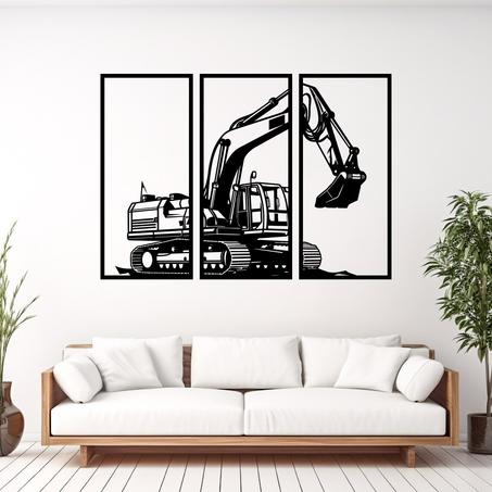 لوحة جدارية على شكل آلة الحفر من الخشب