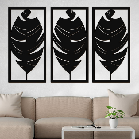 لوحة جدارية على شكل أوراق شجرة من الخشب