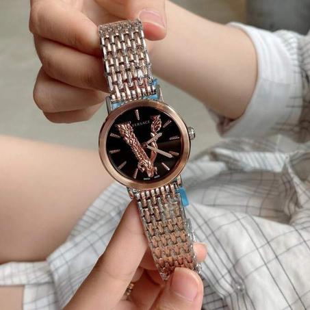 VERSACE VIRTUS WATCH Rose Gold - Black