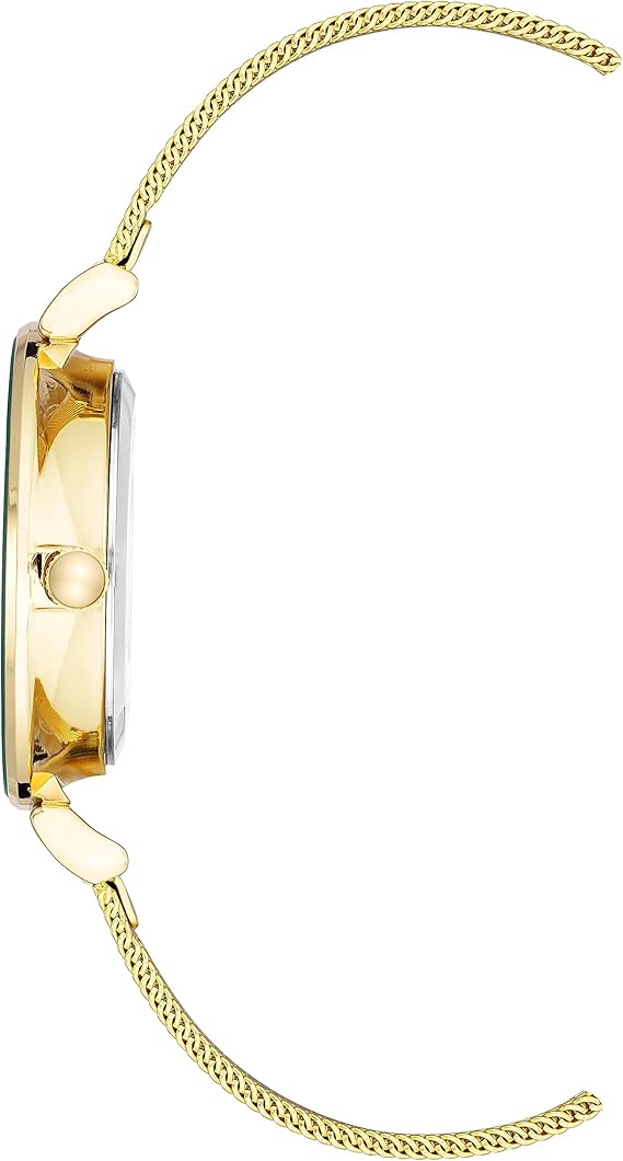 ساعة يد للنساء من آن كلاين، بمينا مرصع جليتر وسوار شبكي