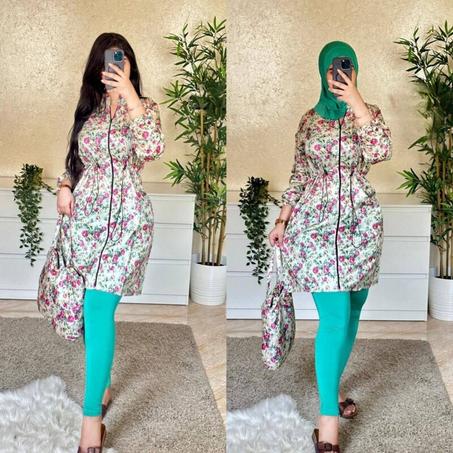 بوركينى طويل  4 قطع  أنيق ومحترم