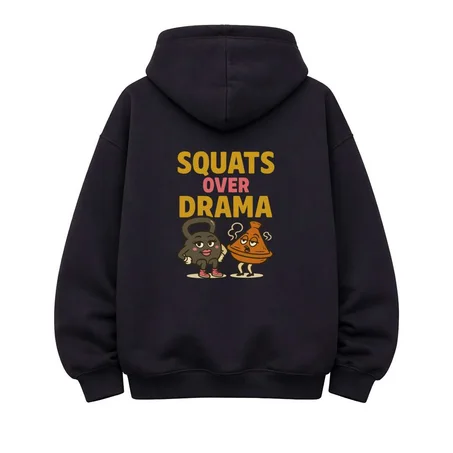 Oversize Hoodie Squat Over Drama