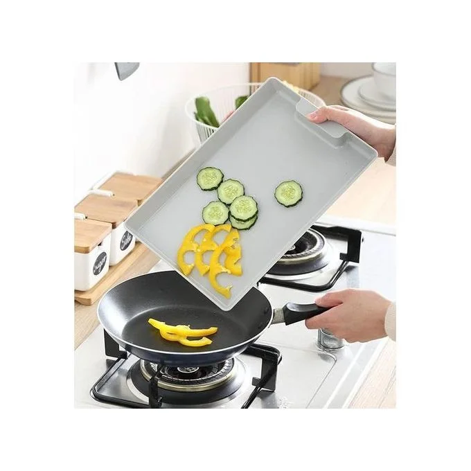 لوح تقطيع صحي من الخيزران مع درج :  نظافة - سرعة و تنظيم في مطبخك