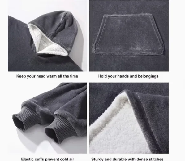 Hoodie Oversize Unisex chaud et confortable     هودي كبير الحجم للرجال و النساء