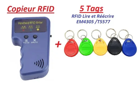 Copieur RFID 125KHz, et 05 Tags EM4305 RFID 125KHz