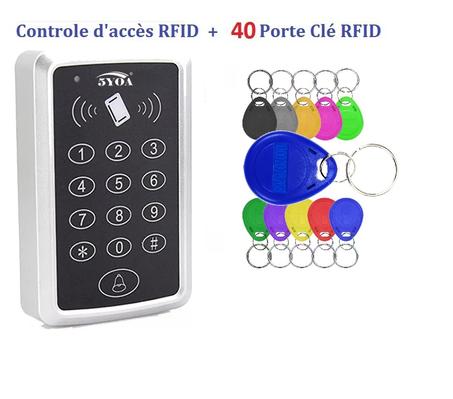 Digicode, Clavier de contrôle d'accès RFID 125KHz Avec 40 Tags RFID, lecteur de carte EM