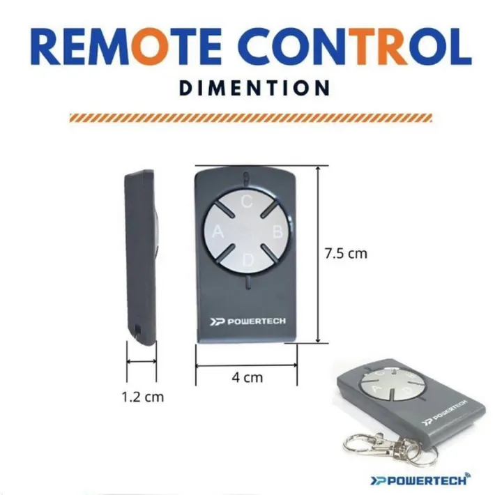 POWERTECH Télécommande Powertech, PR2, 433 Mhz coude roulant,Barrière