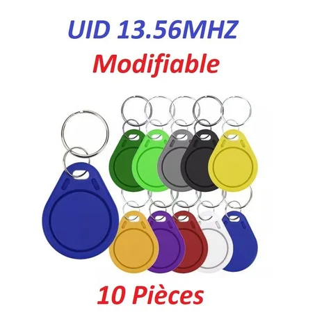 10 Pièce, RFID intelligente réinscriptible, porte-clés UID modifiable 13.56MHZ 1K S50