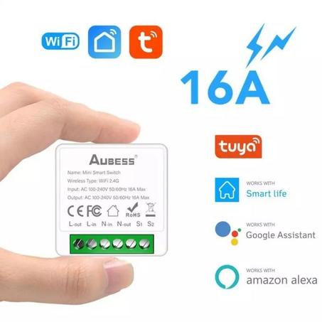 Mini Commutateur WiFi 16A,2 voies, Relais, minuterie, fonctionne avec alexa Google Home