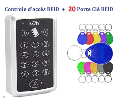 Digicode, Clavier de contrôle d'accès RFID 125KHz Avec 20 Tags RFID, lecteur de carte EM