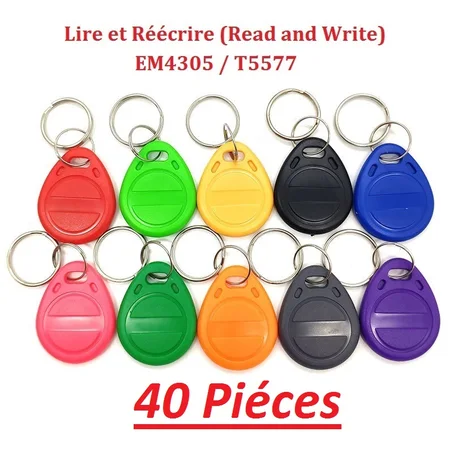 40 Pièce, Porte-clés RFID 125KHz EM4305 Lire et Réécrire