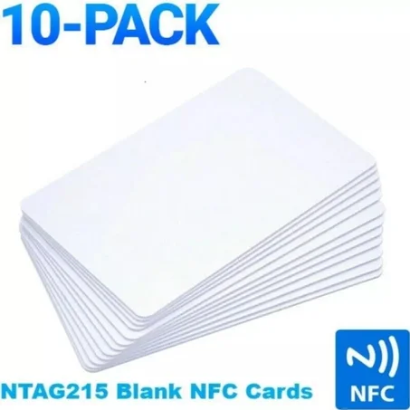 Pack 10 de Carte NFC Vierge en PVC, NTAG215,NDavid Carte 13.56mhz,RFID, Téléphone