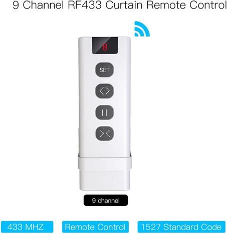 Télécommande RF433 à 9 canaux pour contrôle Interrupteur à rideau RF